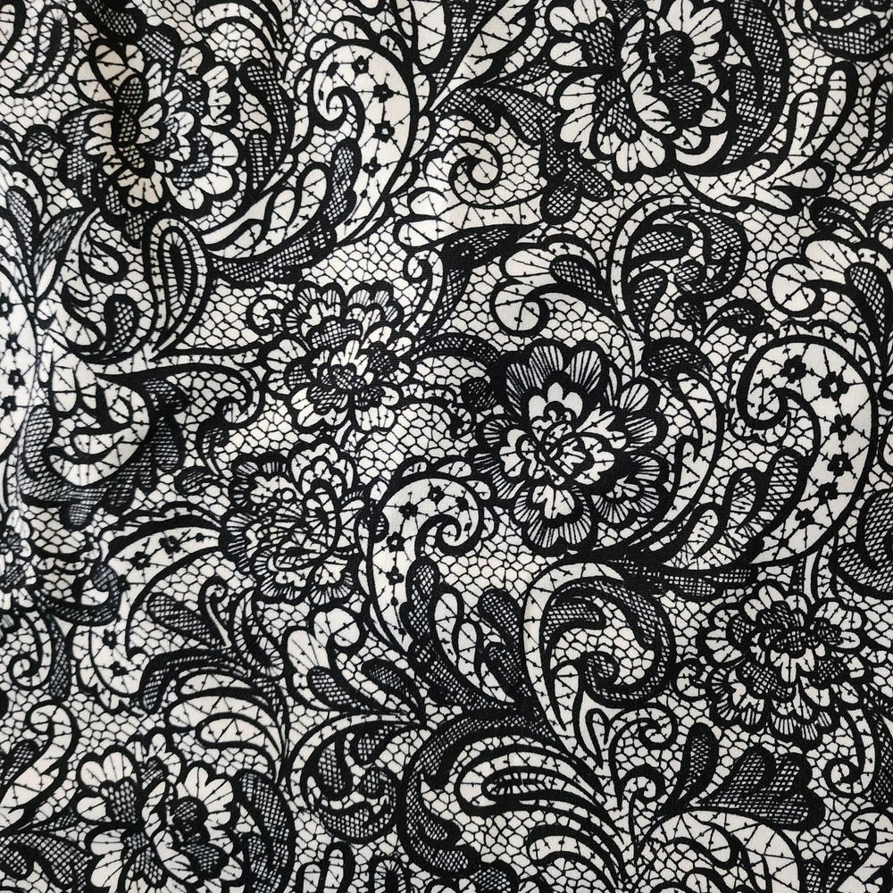 Lane Bryant Skirt Womens Plus Size 20 Black‎ White Paisley Floral Comfort Waist - Picture 2 of 7